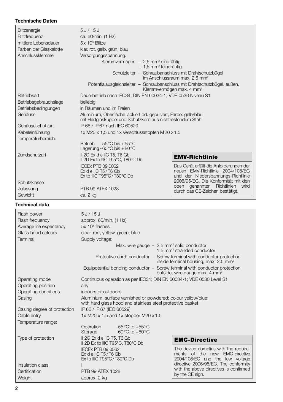 Emv-richtlinie, Emc-directive | MEDC dSLB 20 LED User Manual | Page 2 / 8