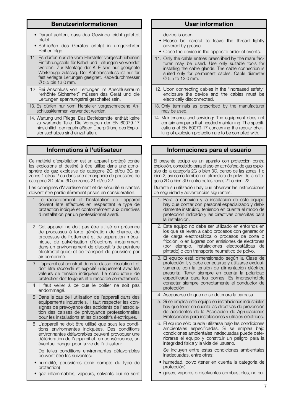 Benutzerinformationen user information | MEDC dSLB 20 LED User Manual | Page 7 / 8