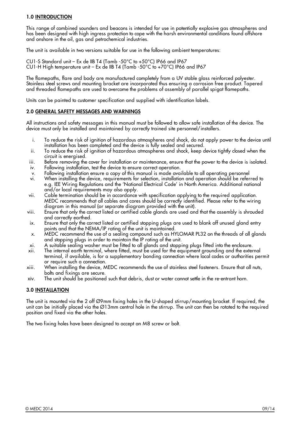 MEDC CU1 User Manual | Page 3 / 36