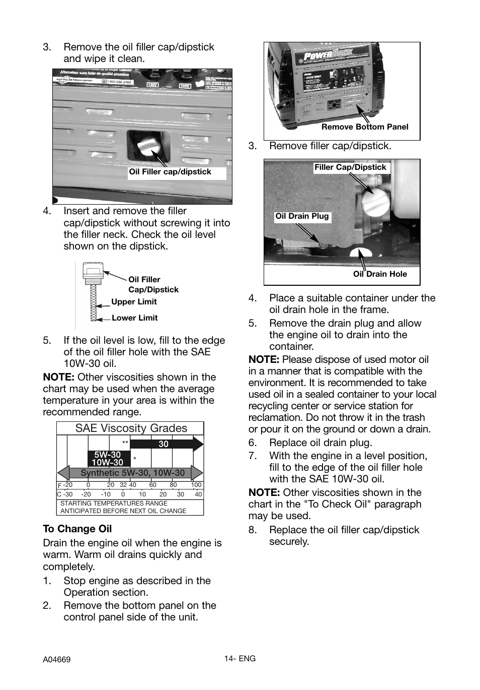 Sae viscosity grades | DeVillbiss Air Power Company PowerBack GM1000 User Manual | Page 14 / 72