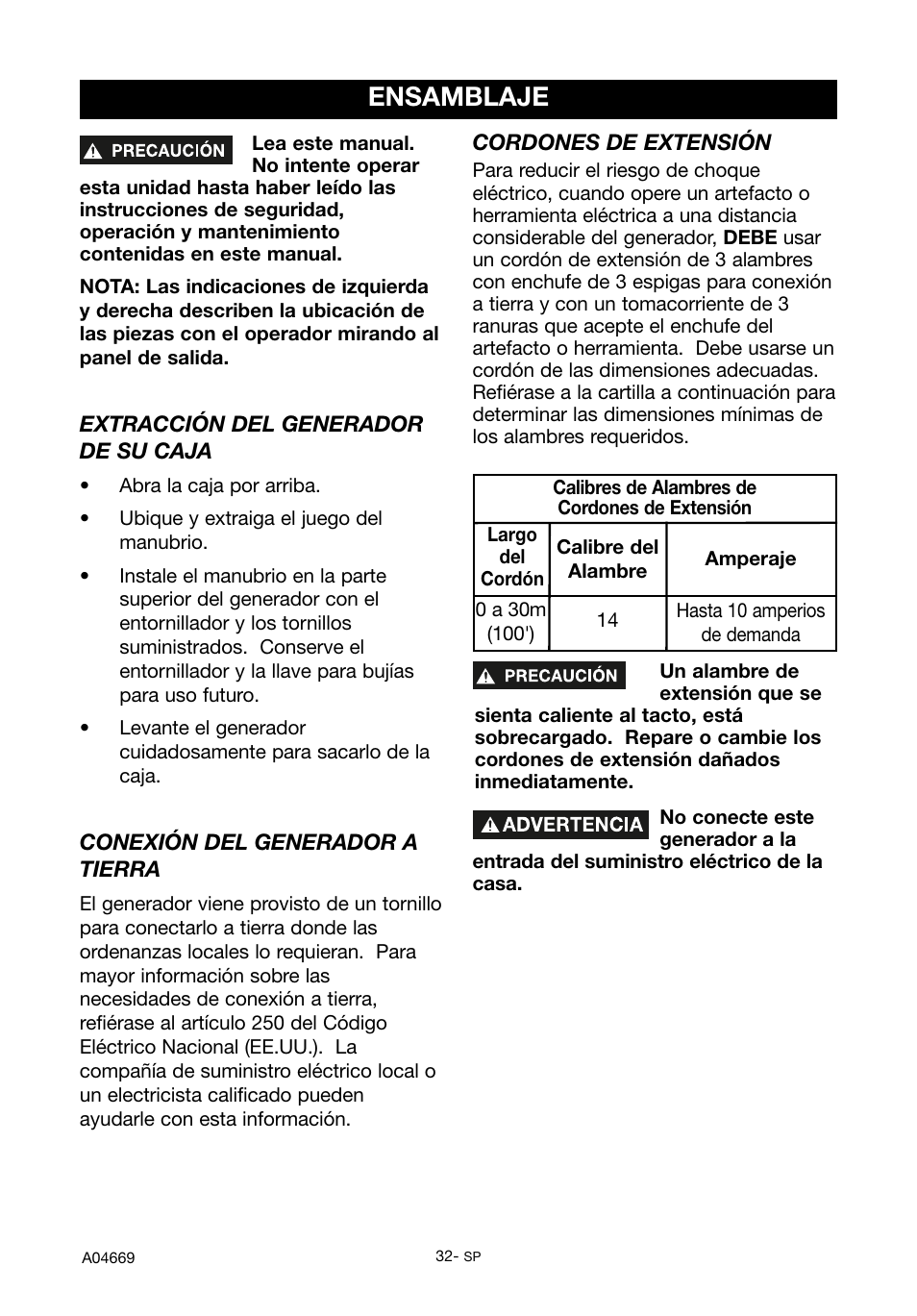Ensamblaje | DeVillbiss Air Power Company PowerBack GM1000 User Manual | Page 32 / 72