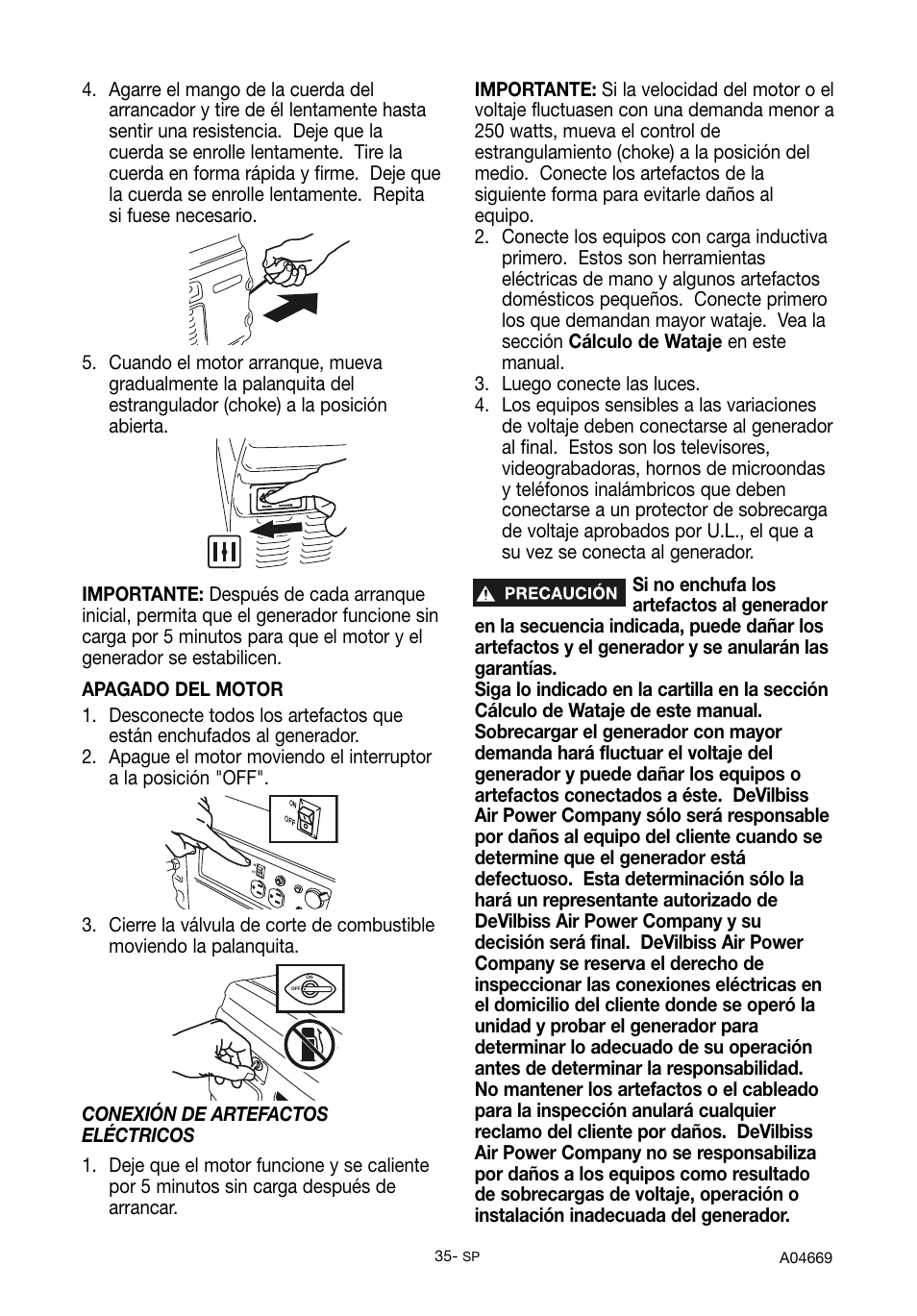 DeVillbiss Air Power Company PowerBack GM1000 User Manual | Page 35 / 72