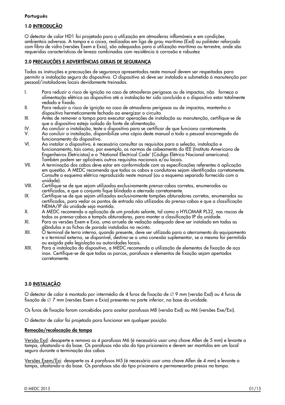 MEDC HD1 Range User Manual | Page 15 / 24