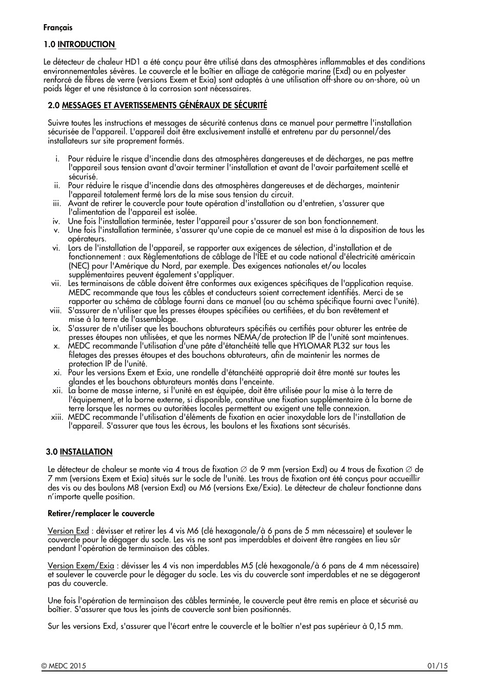 MEDC HD1 Range User Manual | Page 7 / 24