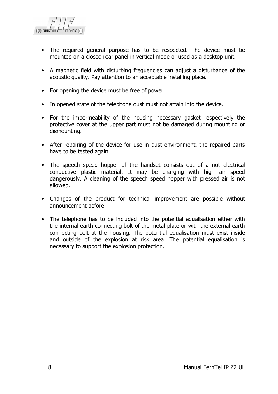 MEDC Ex FernTel IP User Manual | Page 8 / 16