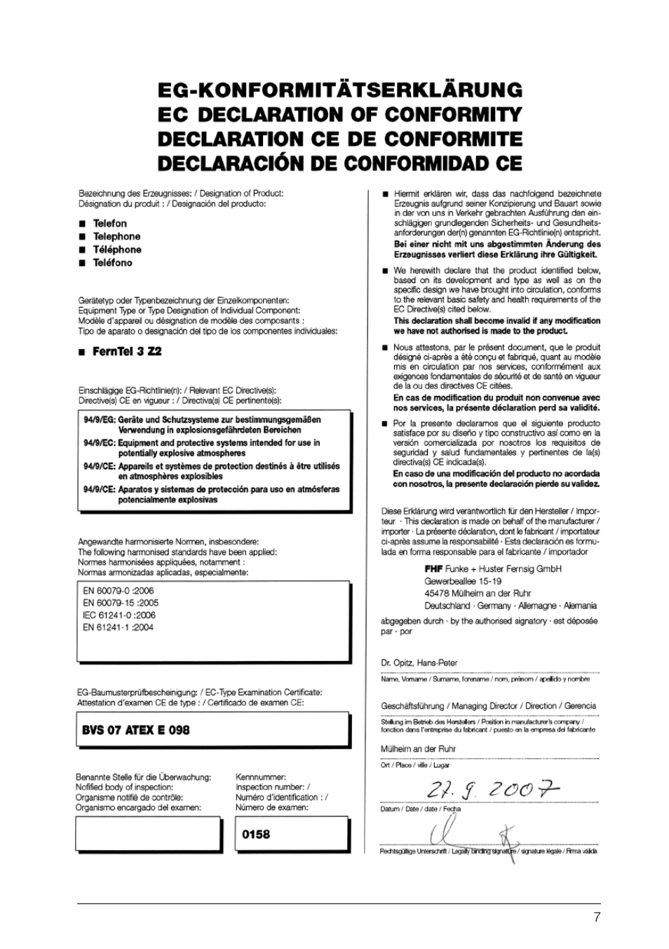MEDC Ex FernTel User Manual | Page 7 / 8