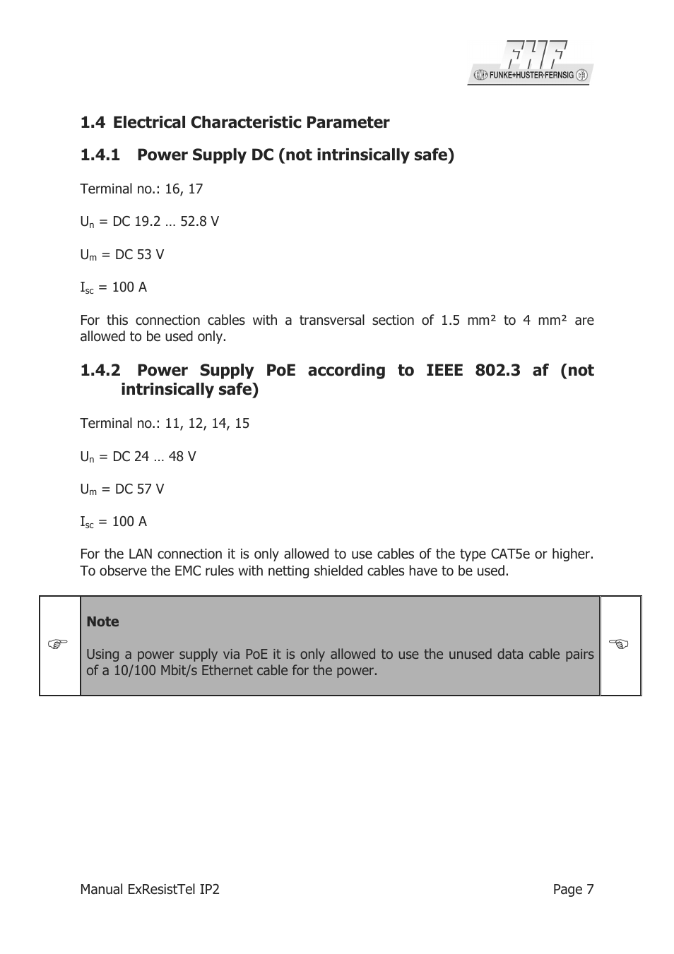 MEDC Ex ResistTel IP2 User Manual | Page 7 / 30