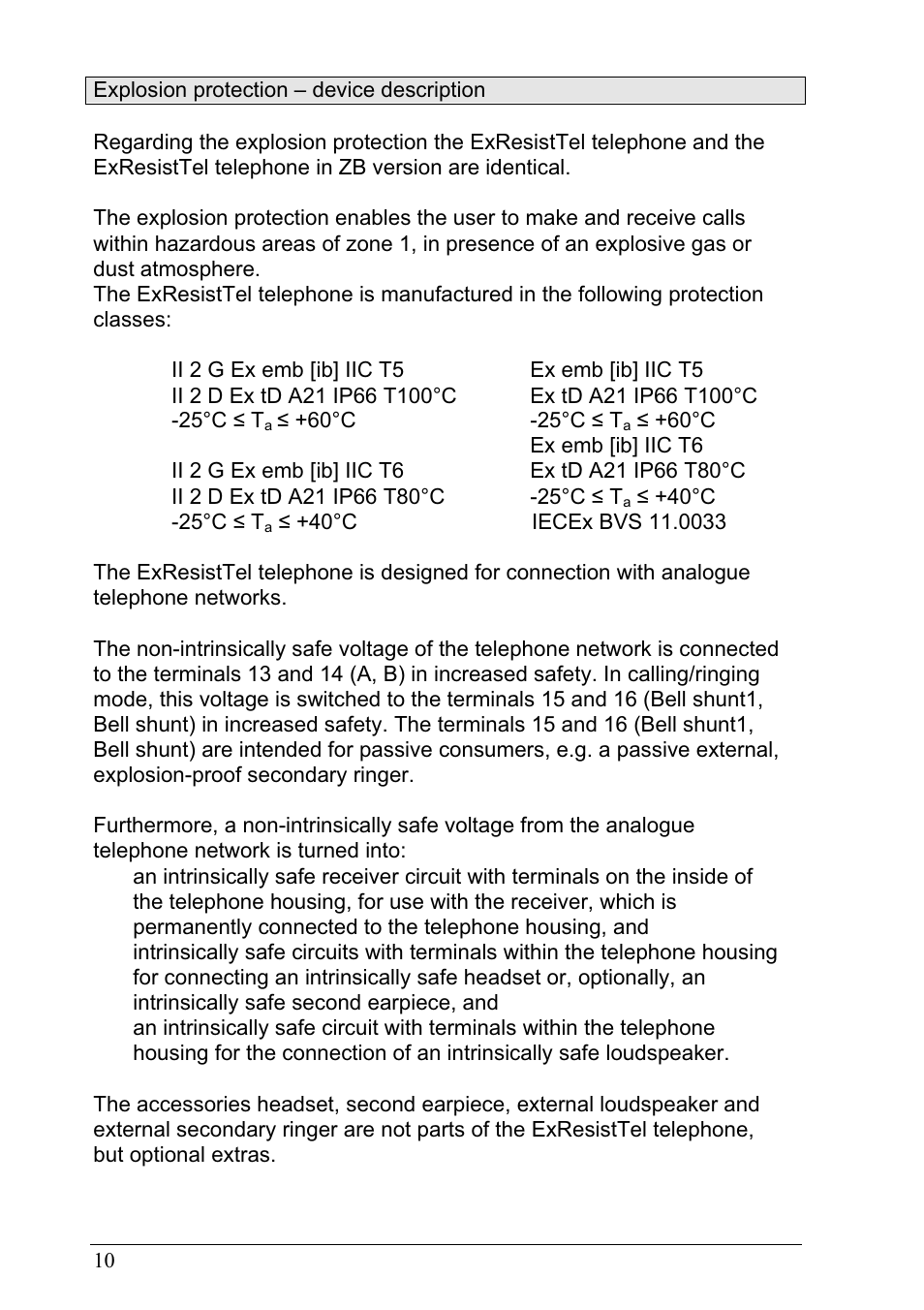 MEDC Ex ResistTel User Manual | Page 10 / 38