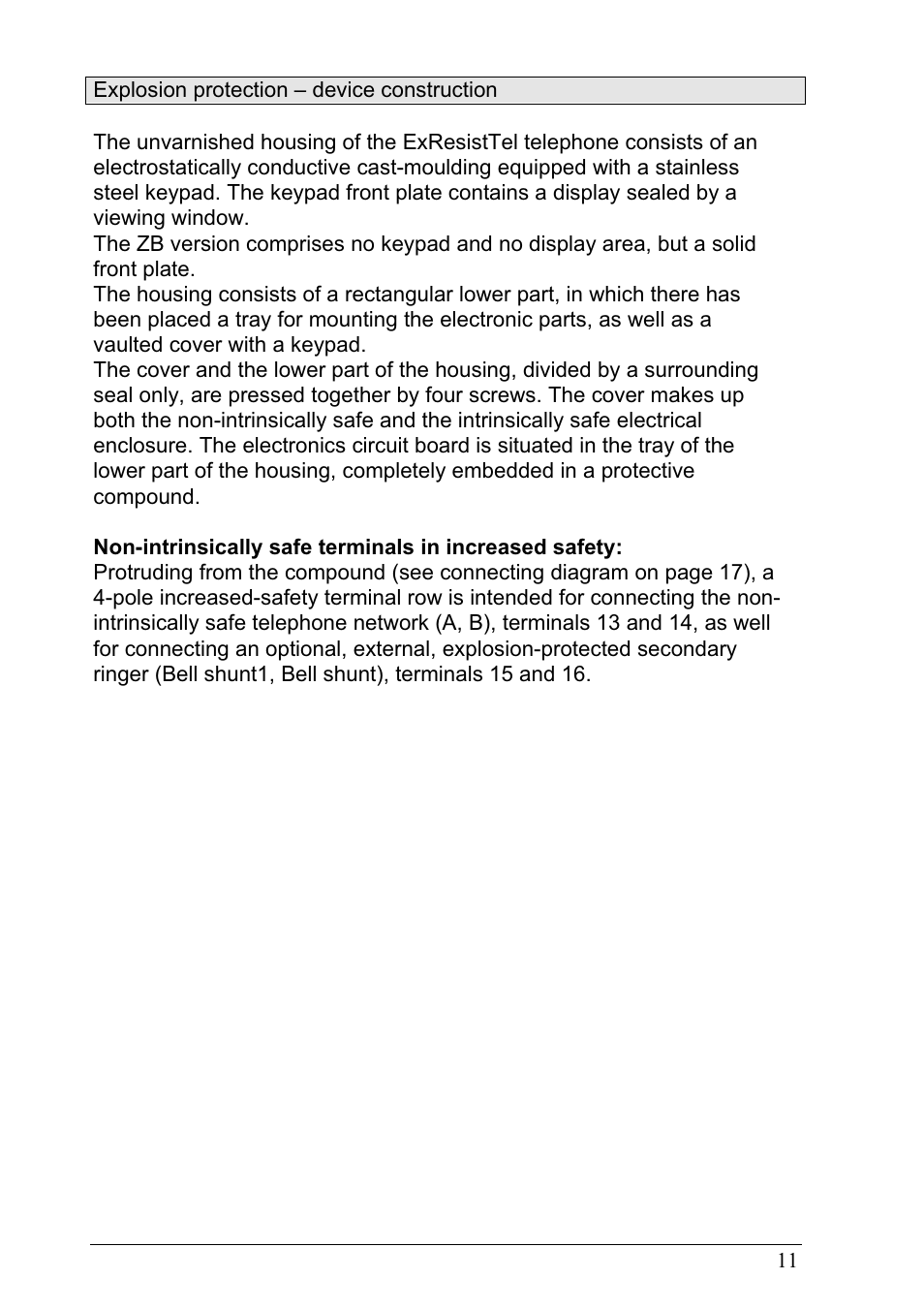 MEDC Ex ResistTel User Manual | Page 11 / 38