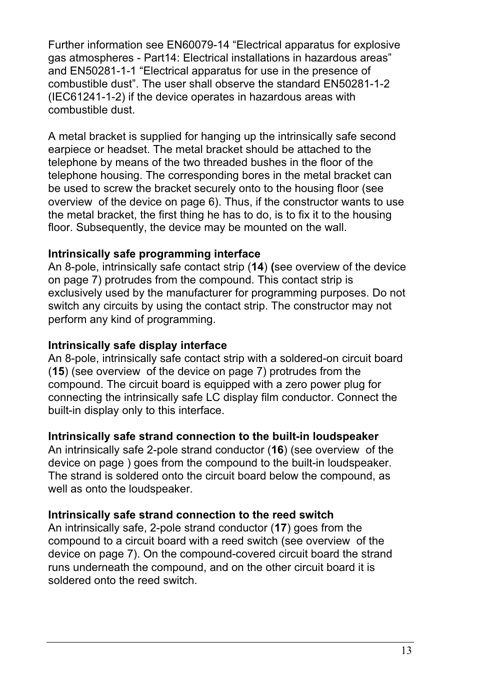 MEDC Ex ResistTel User Manual | Page 13 / 38
