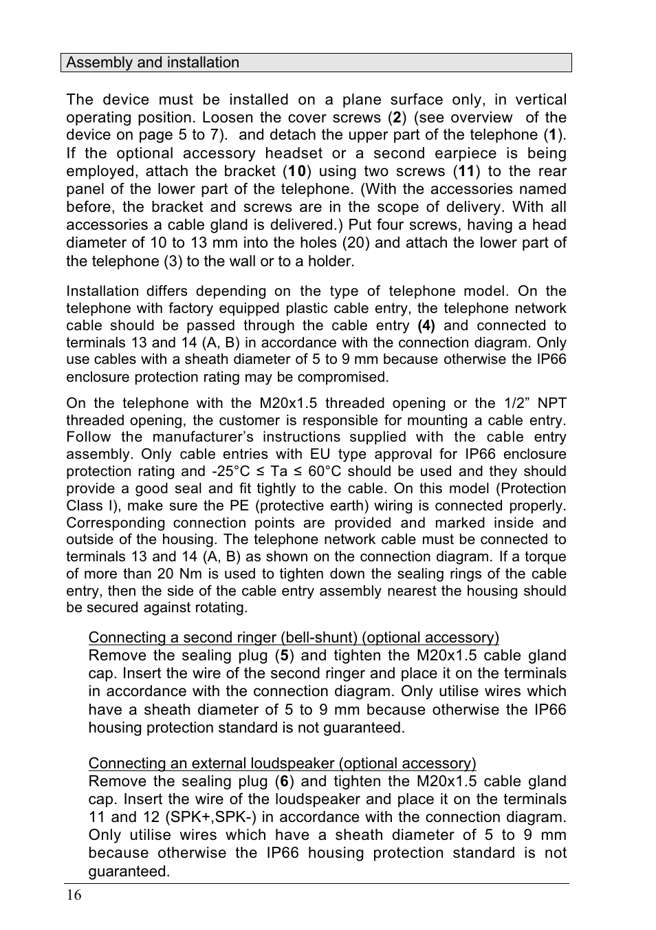 MEDC Ex ResistTel User Manual | Page 16 / 38