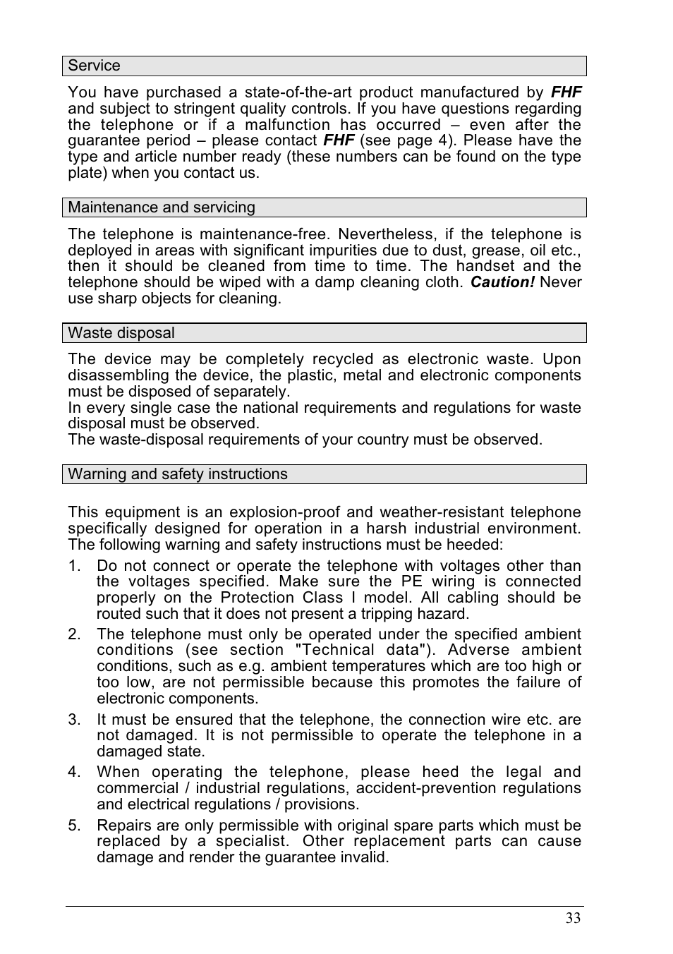 MEDC Ex ResistTel User Manual | Page 33 / 38