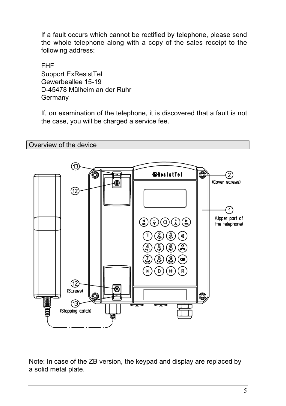 MEDC Ex ResistTel User Manual | Page 5 / 38