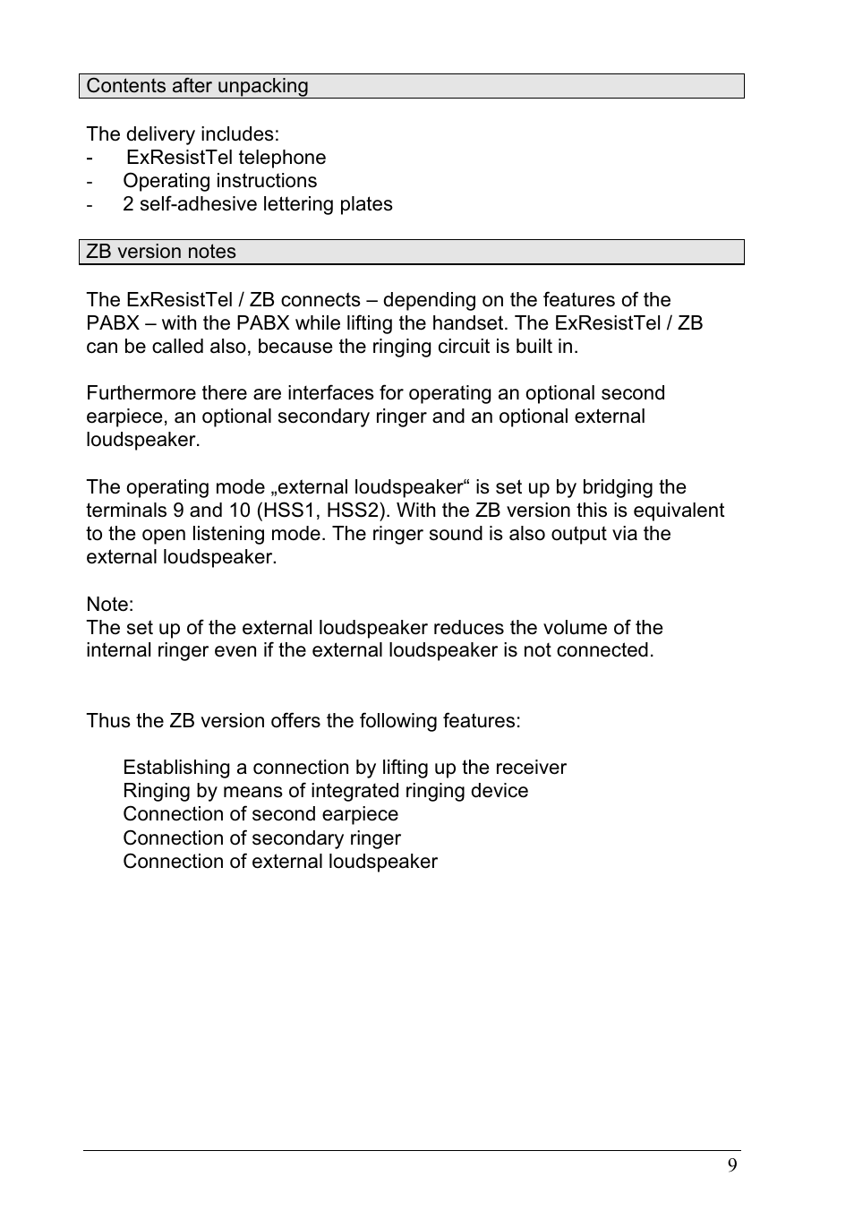 MEDC Ex ResistTel User Manual | Page 9 / 38