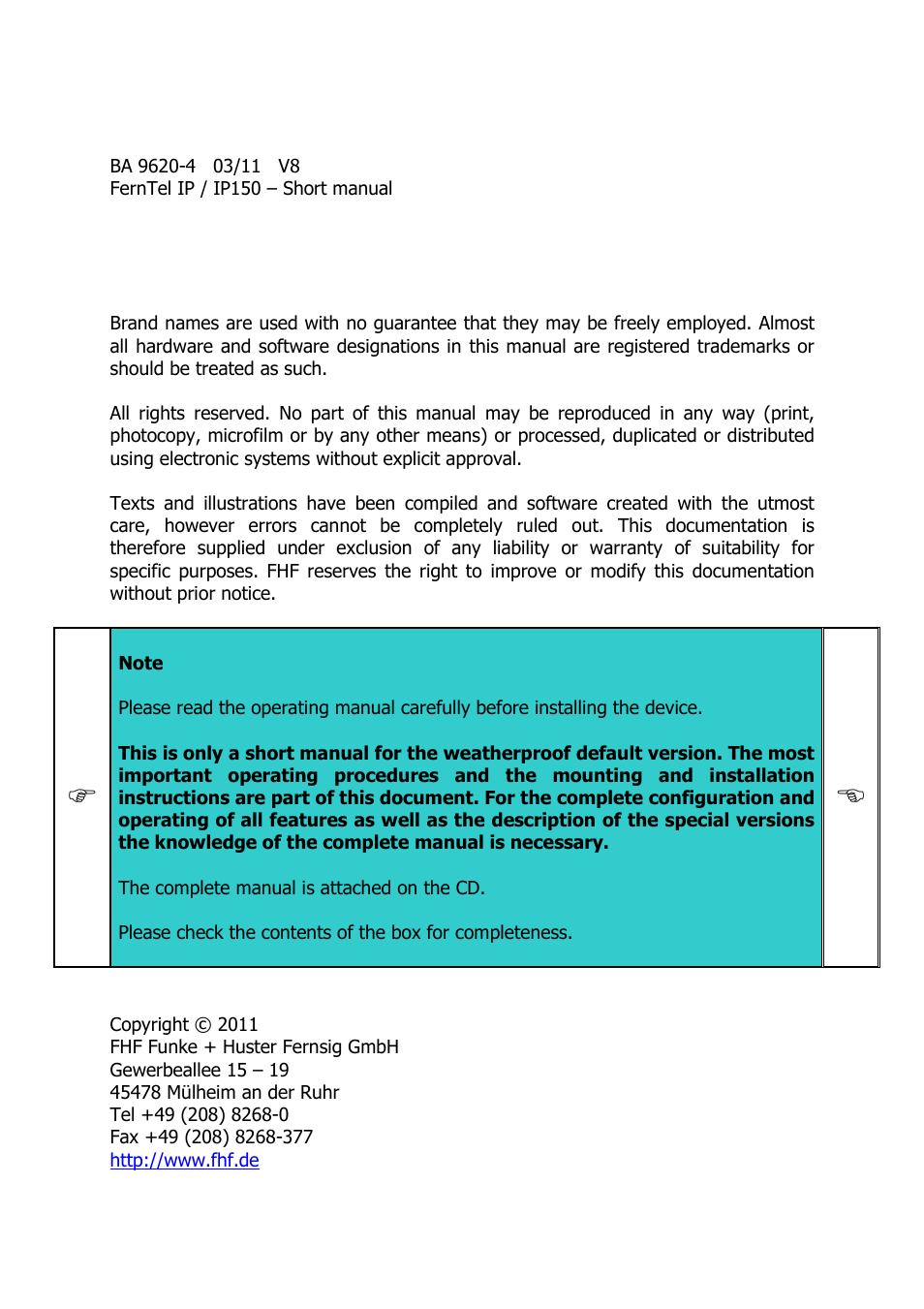 MEDC Weatherproof FernTel IP User Manual | Page 2 / 22