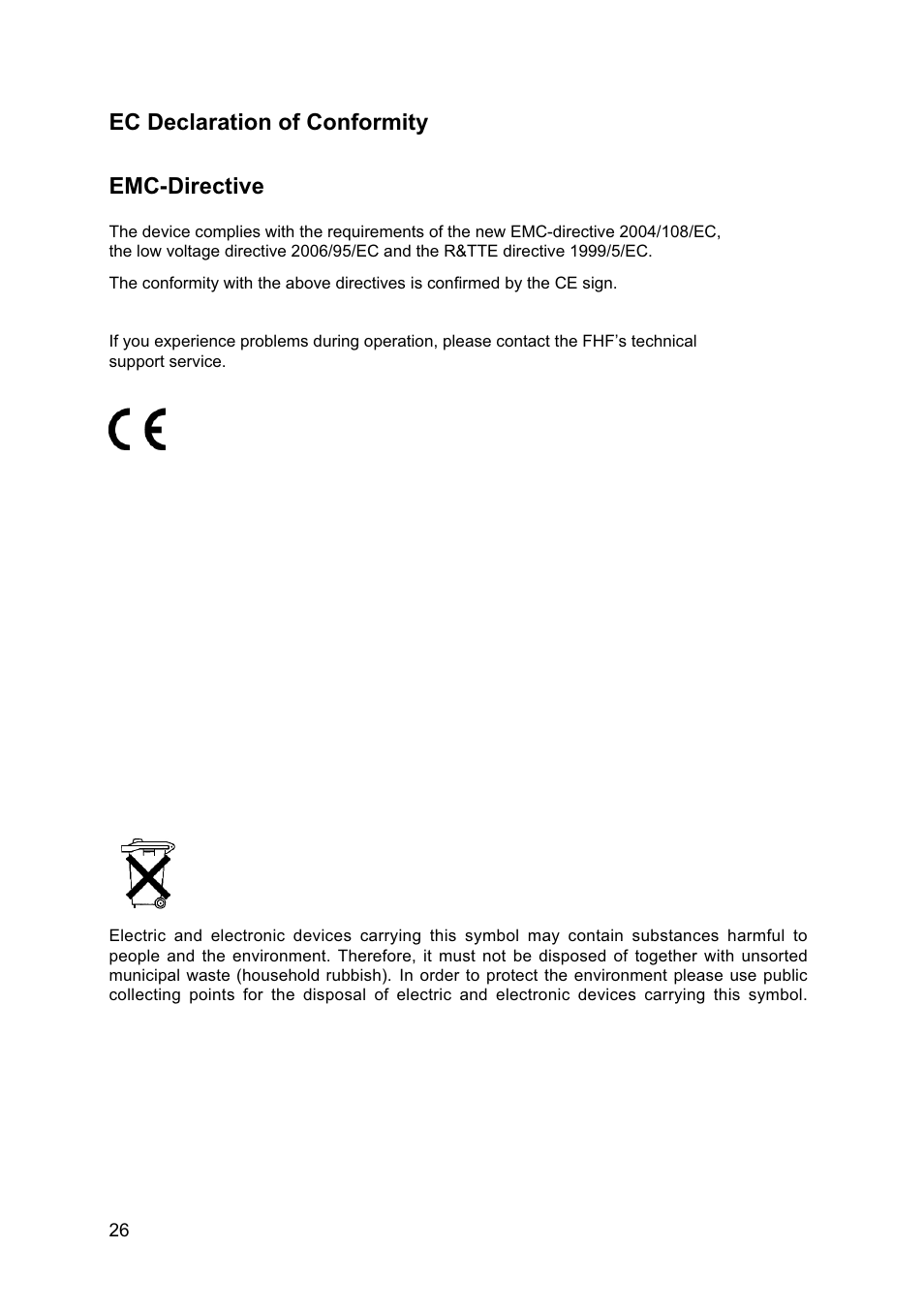 Ec declaration of conformity emc-directive | MEDC Weatherproof FernTel User Manual | Page 26 / 28