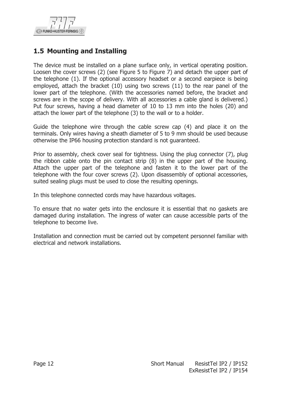 MEDC Weatherproof ResistTel IP User Manual | Page 12 / 40