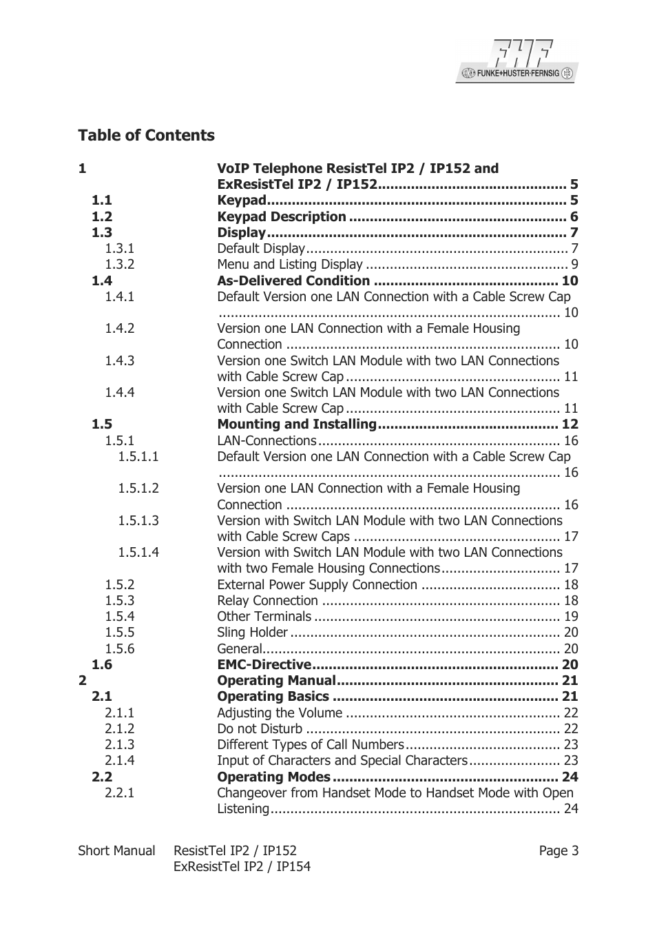 MEDC Weatherproof ResistTel IP User Manual | Page 3 / 40
