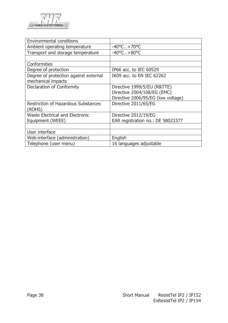 MEDC Weatherproof ResistTel IP User Manual | Page 38 / 40