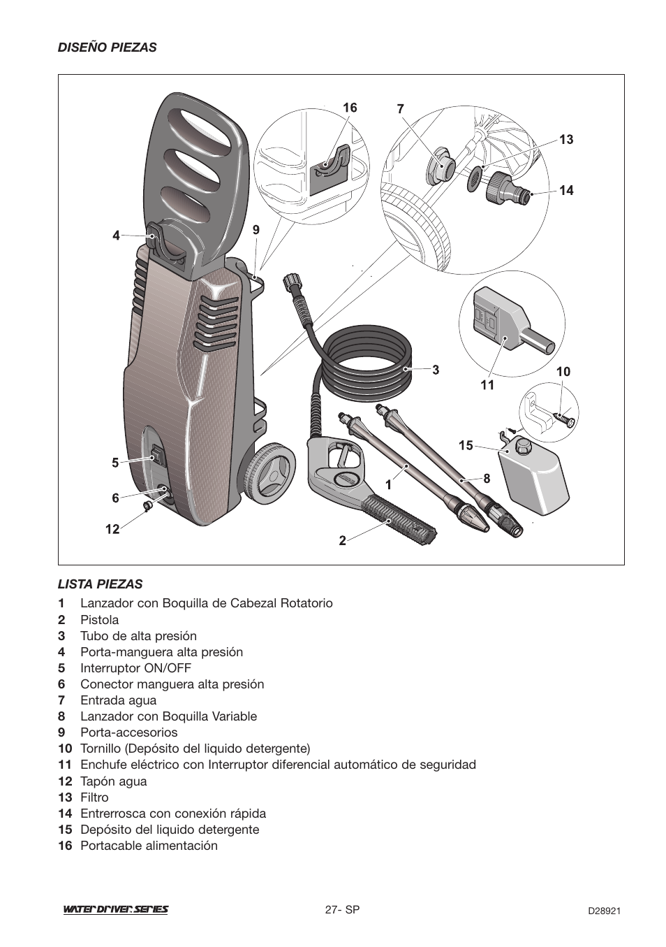 DeVillbiss Air Power Company Water Driver WD1600E User Manual | Page 27 / 60