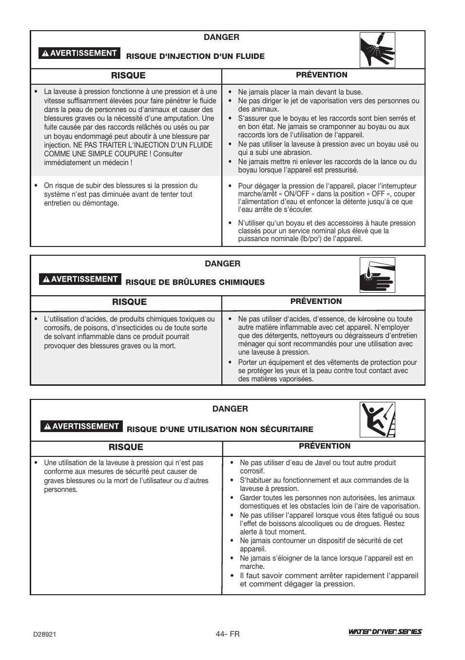 DeVillbiss Air Power Company Water Driver WD1600E User Manual | Page 44 / 60