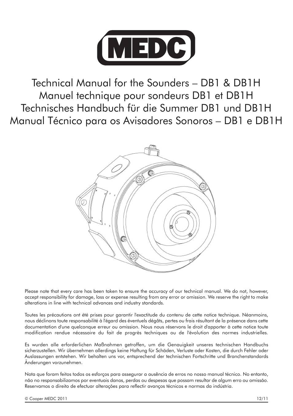 MEDC DB1 User Manual | 20 pages