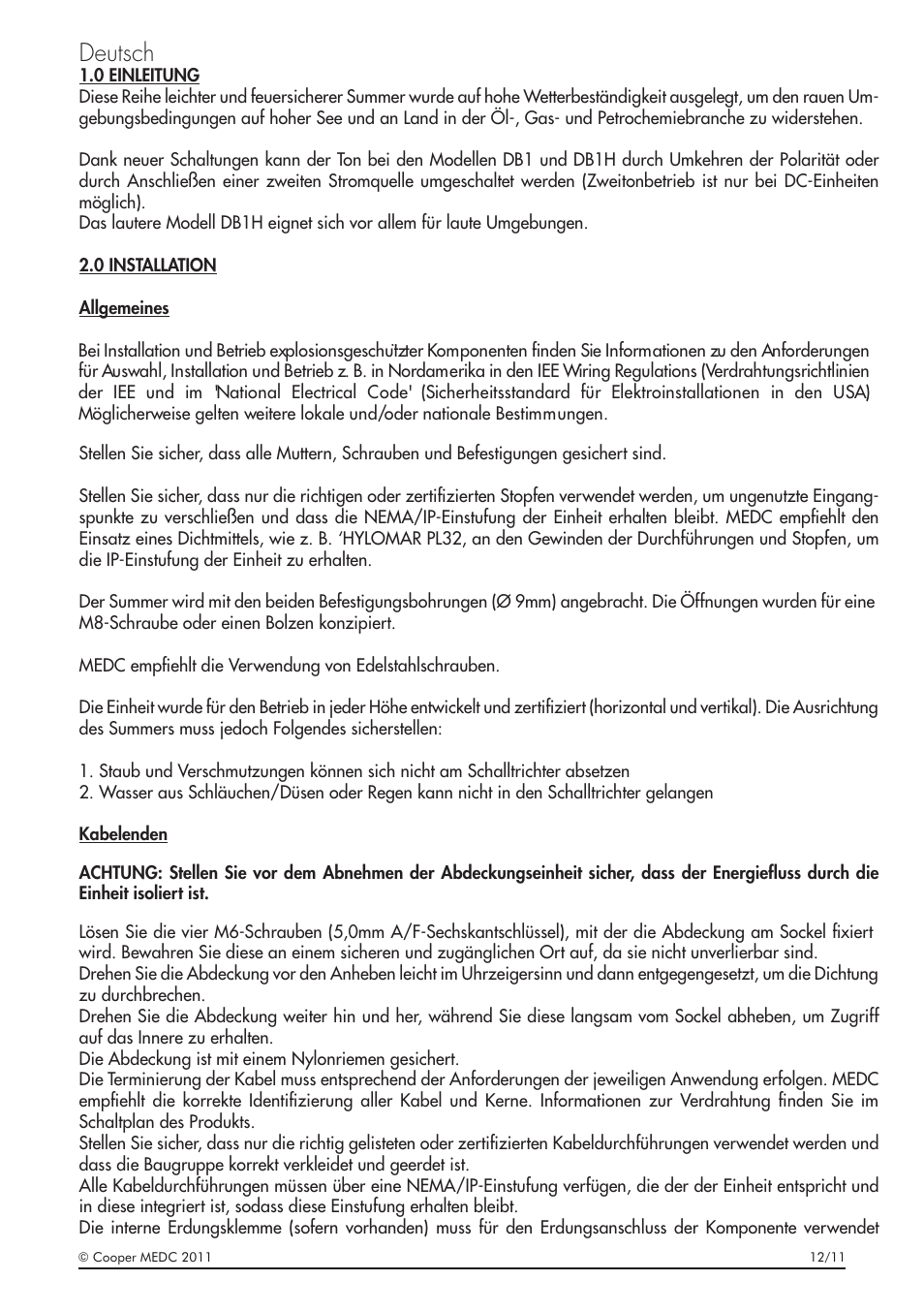 Deutsch | MEDC DB1 User Manual | Page 11 / 20