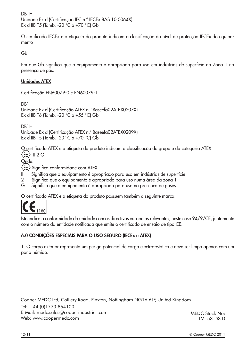 MEDC DB1 User Manual | Page 20 / 20