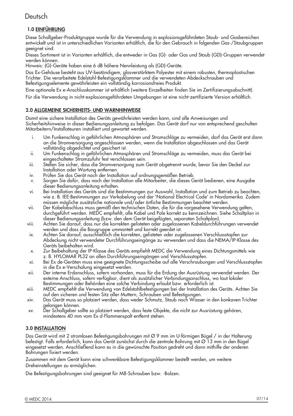 Deutsch | MEDC DB3B User Manual | Page 29 / 56