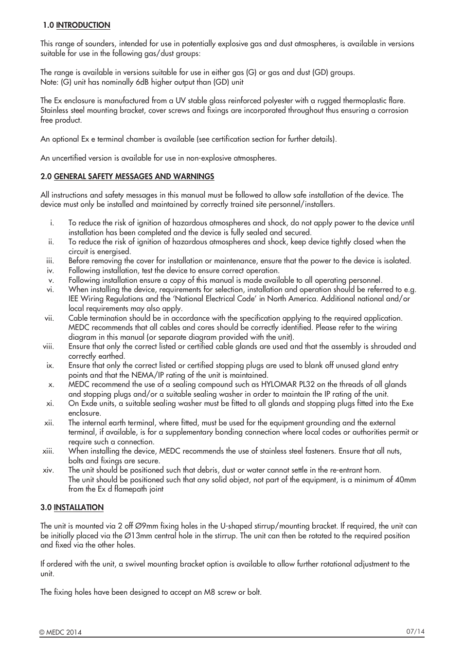MEDC DB3B User Manual | Page 3 / 56
