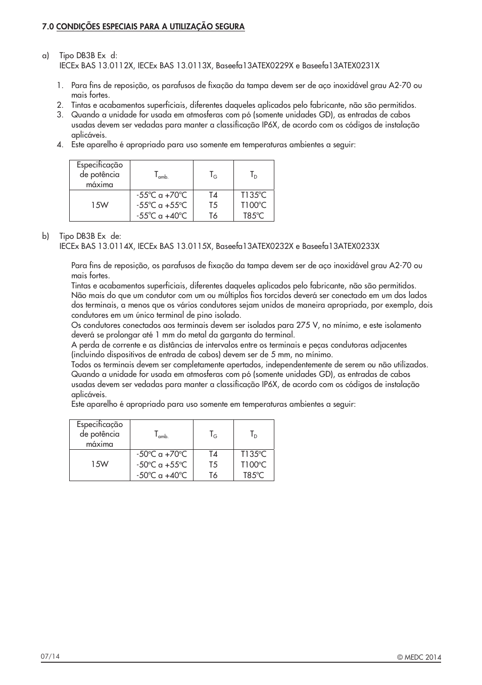 MEDC DB3B User Manual | Page 54 / 56