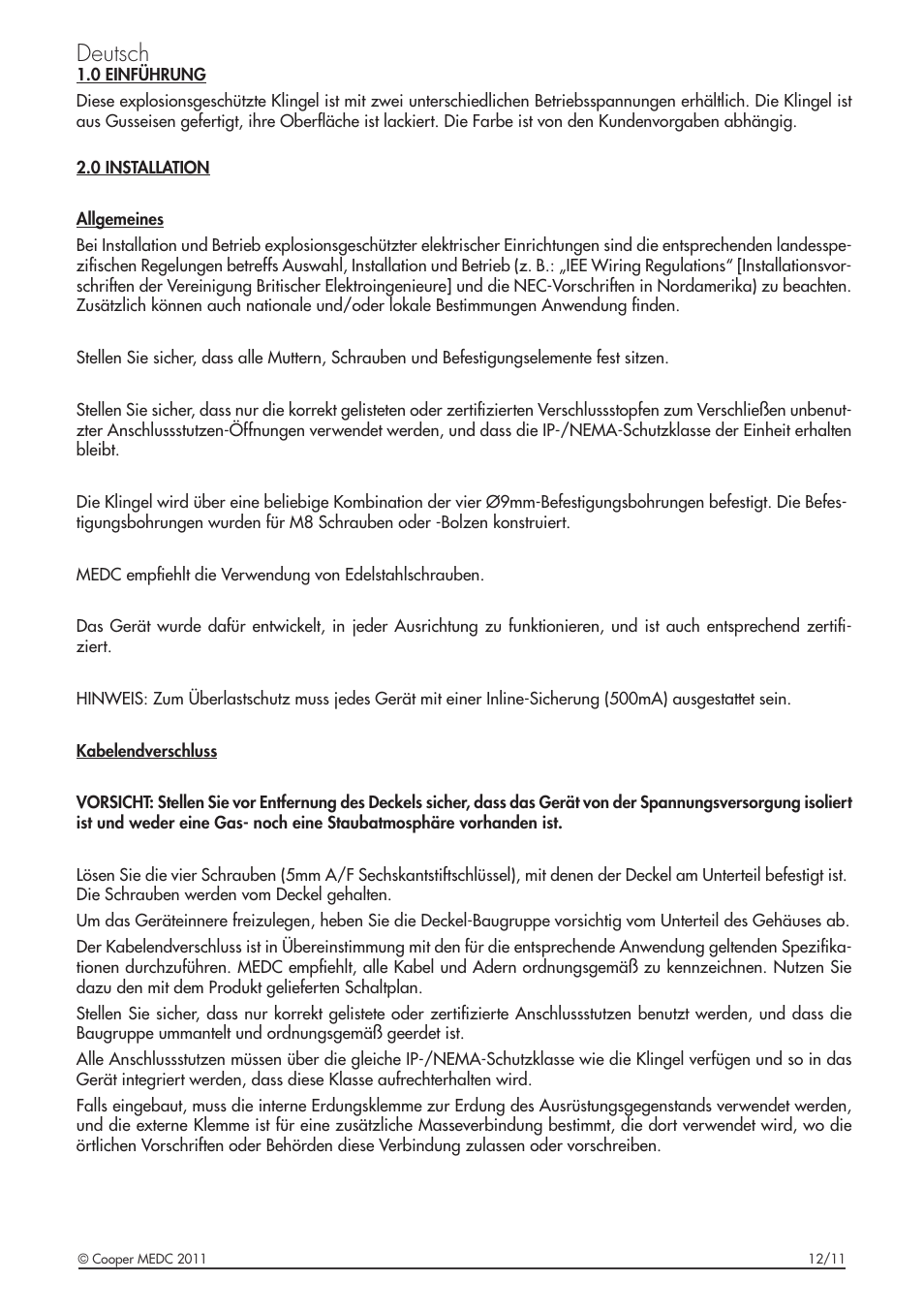 Deutsch | MEDC DB6 User Manual | Page 13 / 24