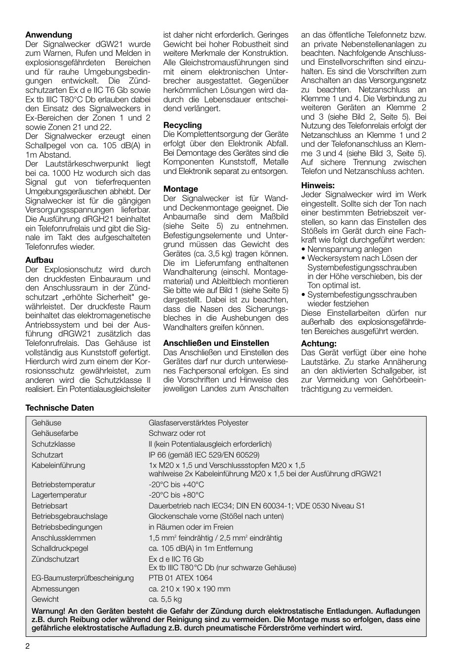 MEDC dGW 21 User Manual | Page 2 / 8