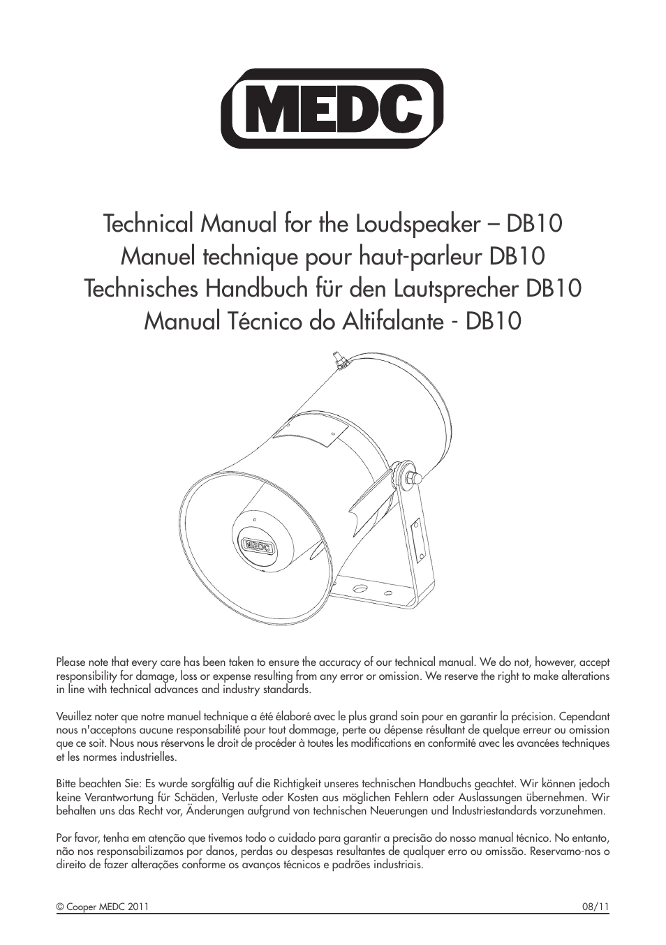 MEDC DB10 User Manual | 28 pages