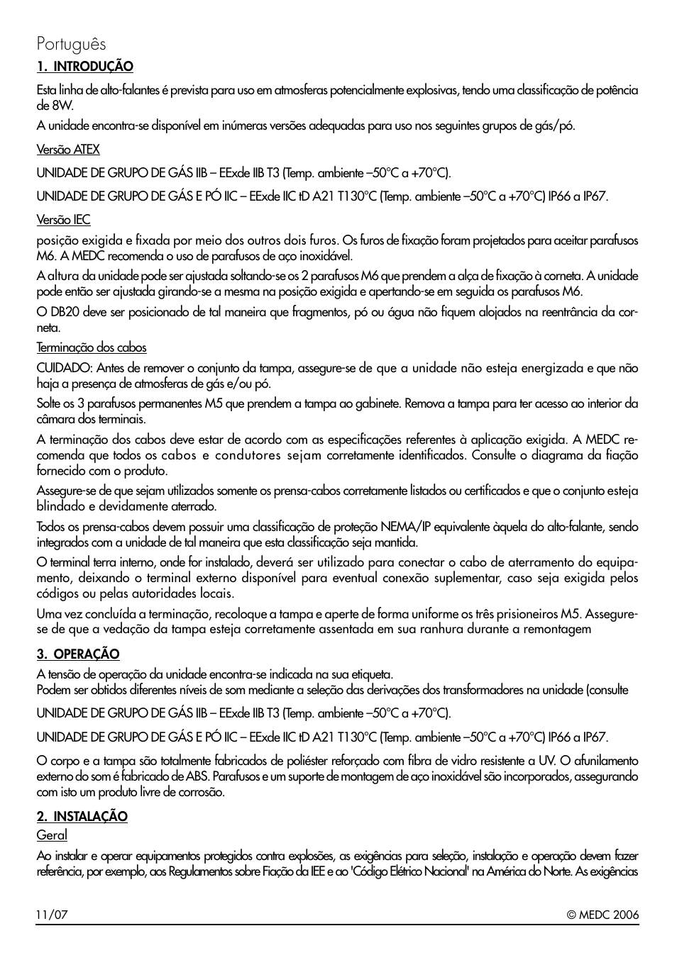 Português | MEDC DB20 User Manual | Page 12 / 16