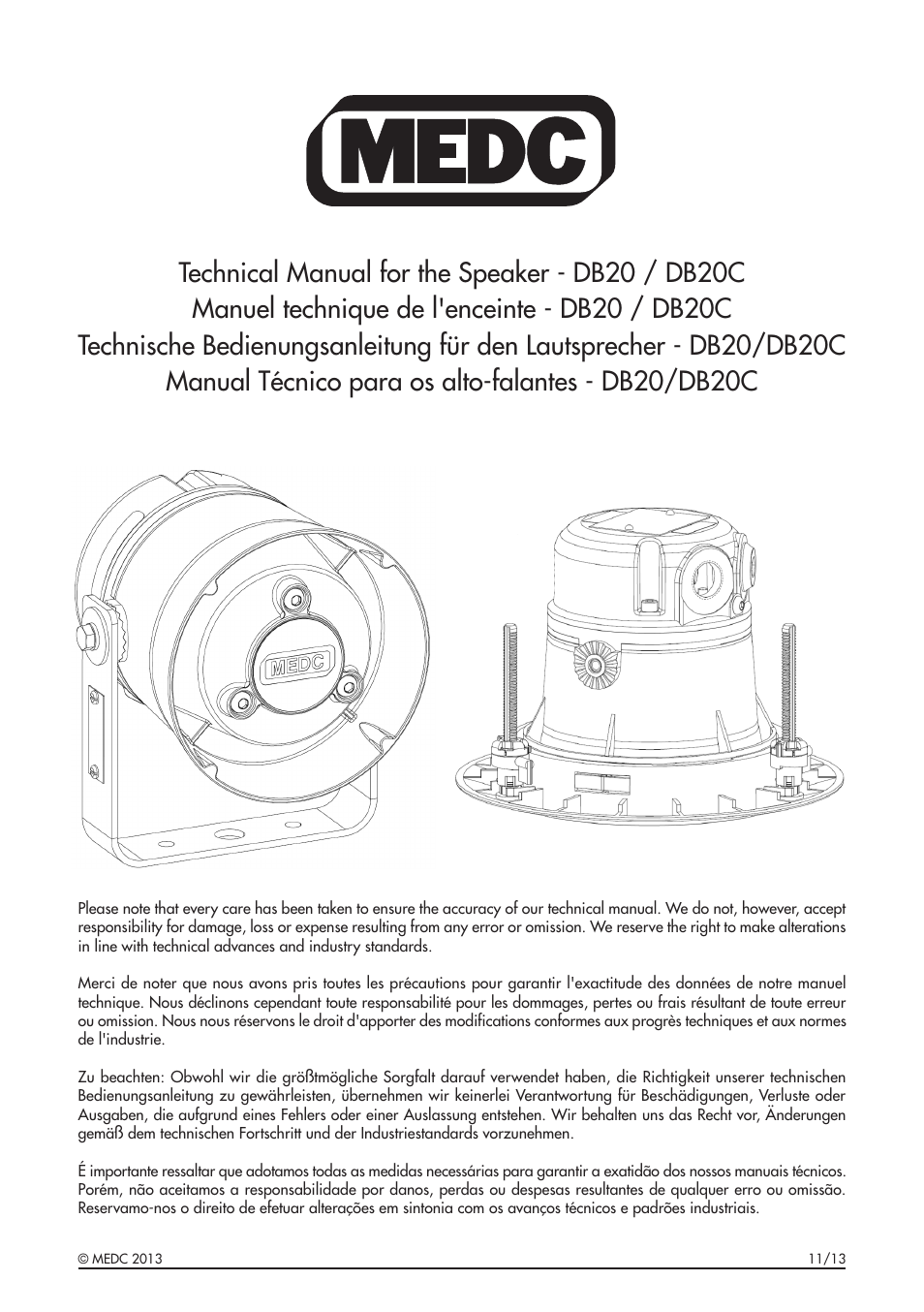 MEDC DB20C User Manual | 32 pages