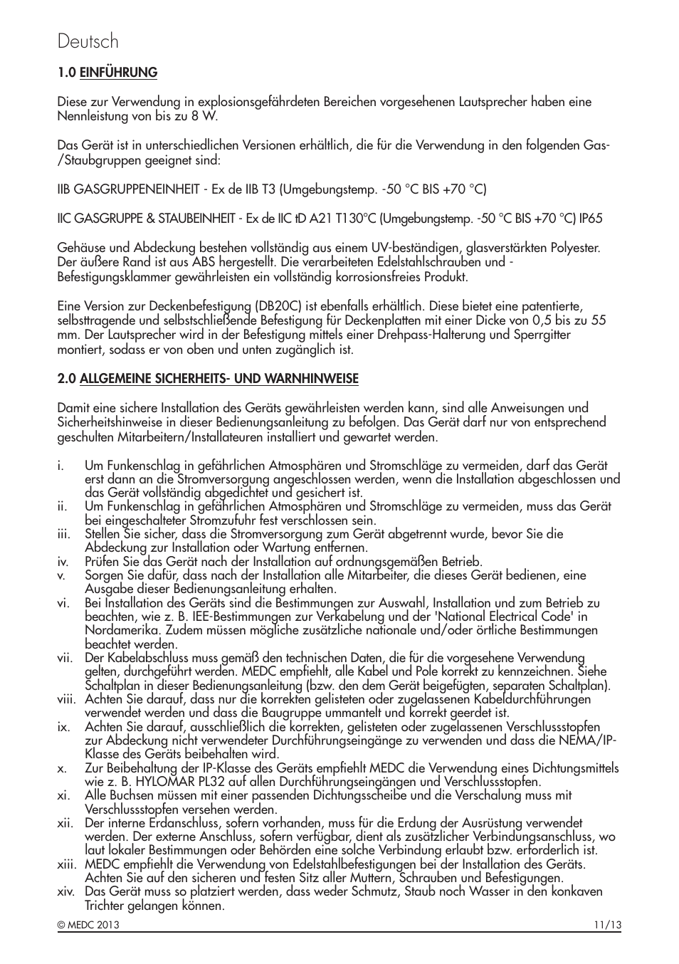 Deutsch | MEDC DB20C User Manual | Page 17 / 32