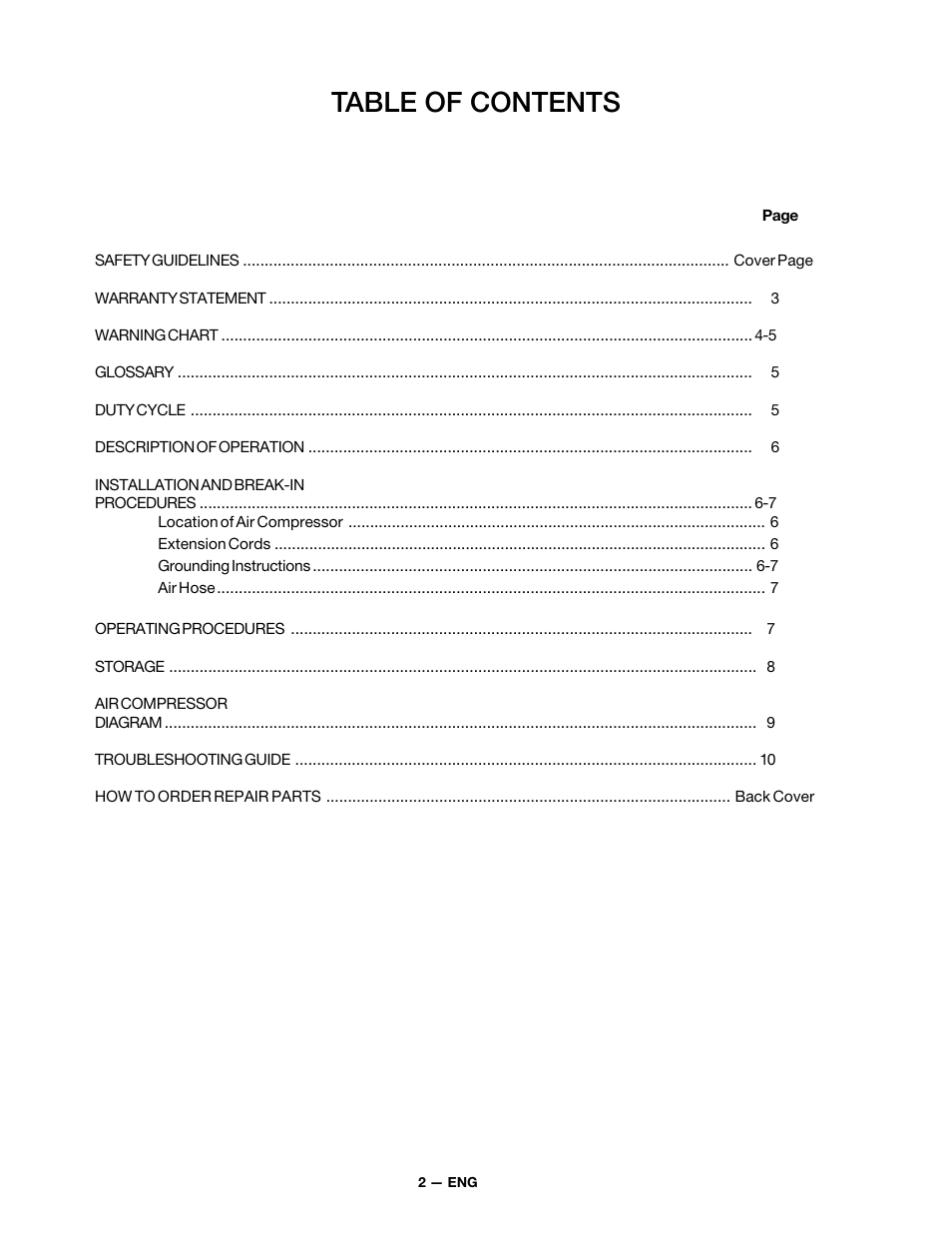 DeVillbiss Air Power Company FA100 User Manual | Page 2 / 12