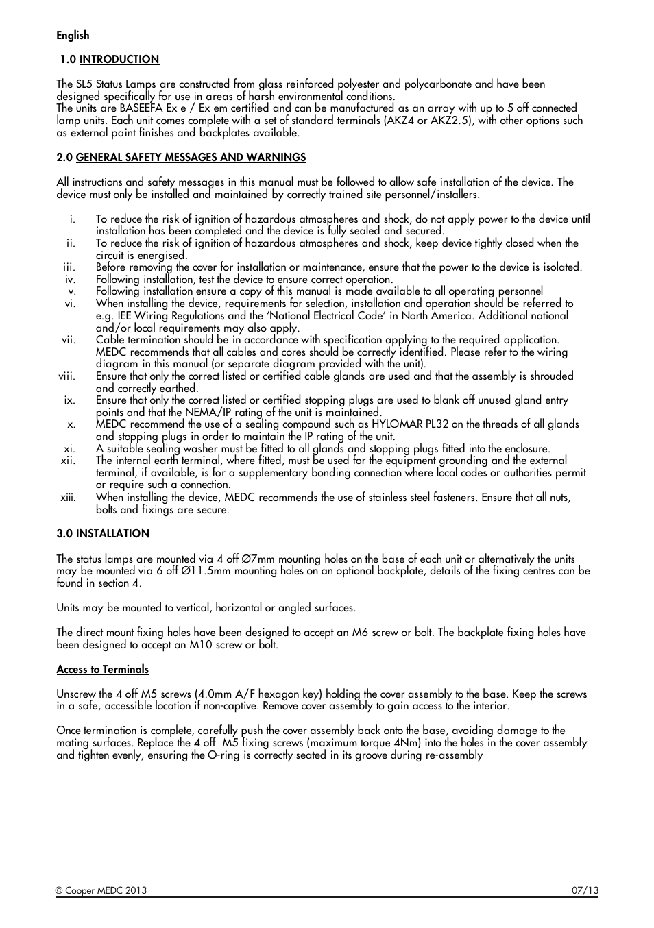 MEDC SL5 User Manual | Page 3 / 20