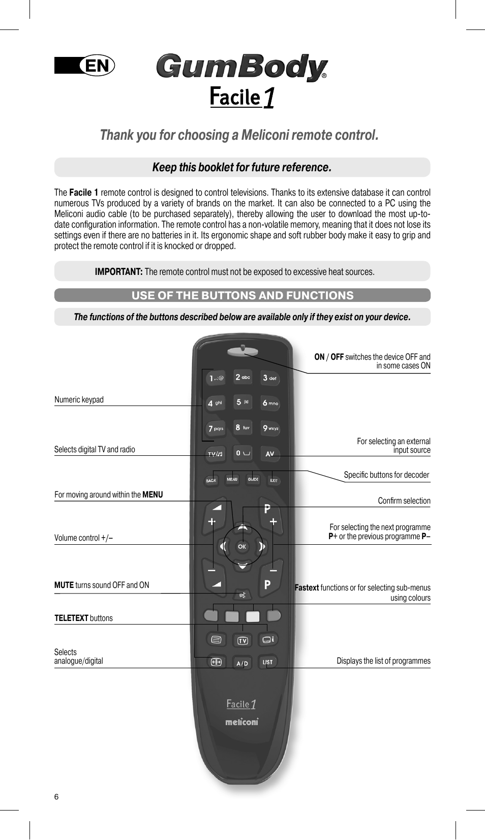 Meliconi Gumbody Facile 1 web User Manual | 5 pages