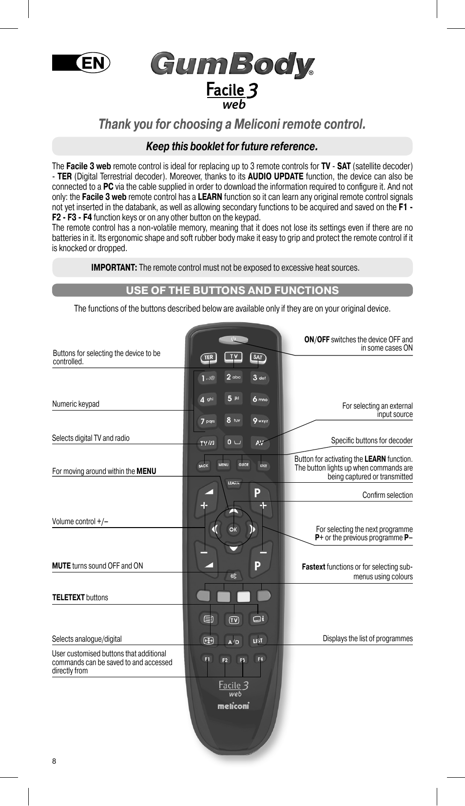 Meliconi Gumbody Facile 3 web User Manual | 7 pages