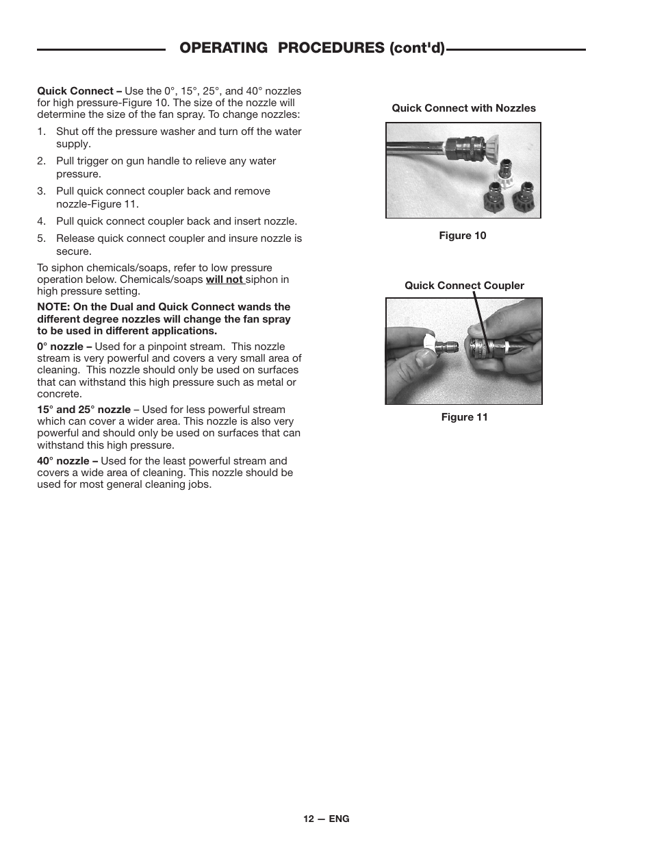 Operating procedures (cont'd) | DeVillbiss Air Power Company D21684 User Manual | Page 12 / 24