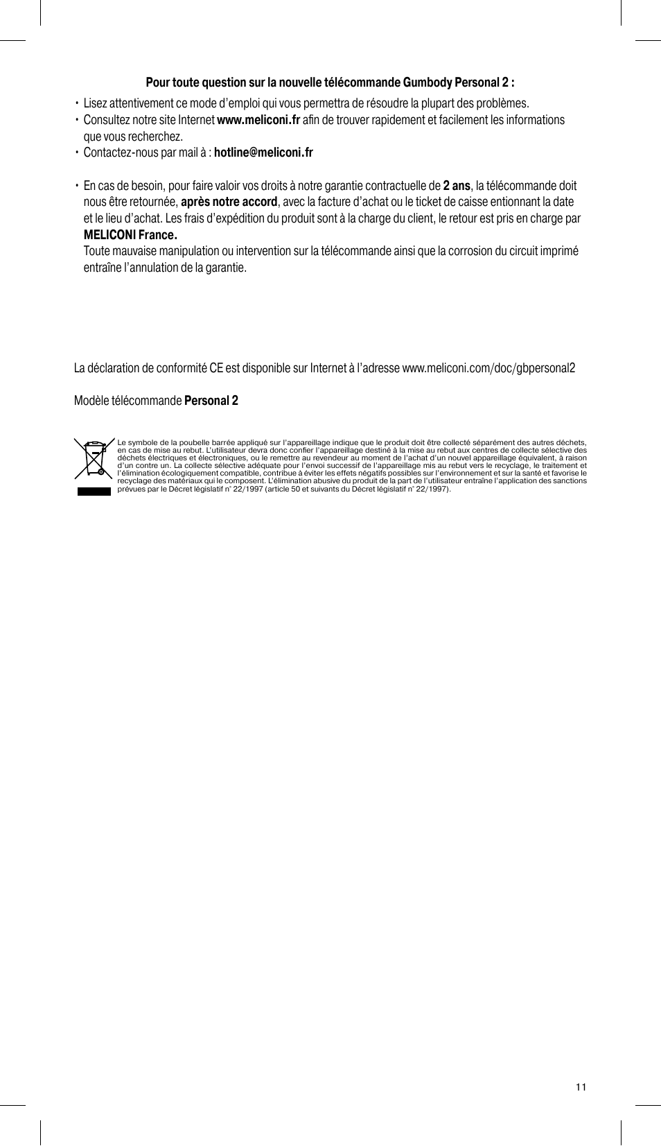 Meliconi Gumbody Personal 2 for LG User Manual | Page 11 / 20