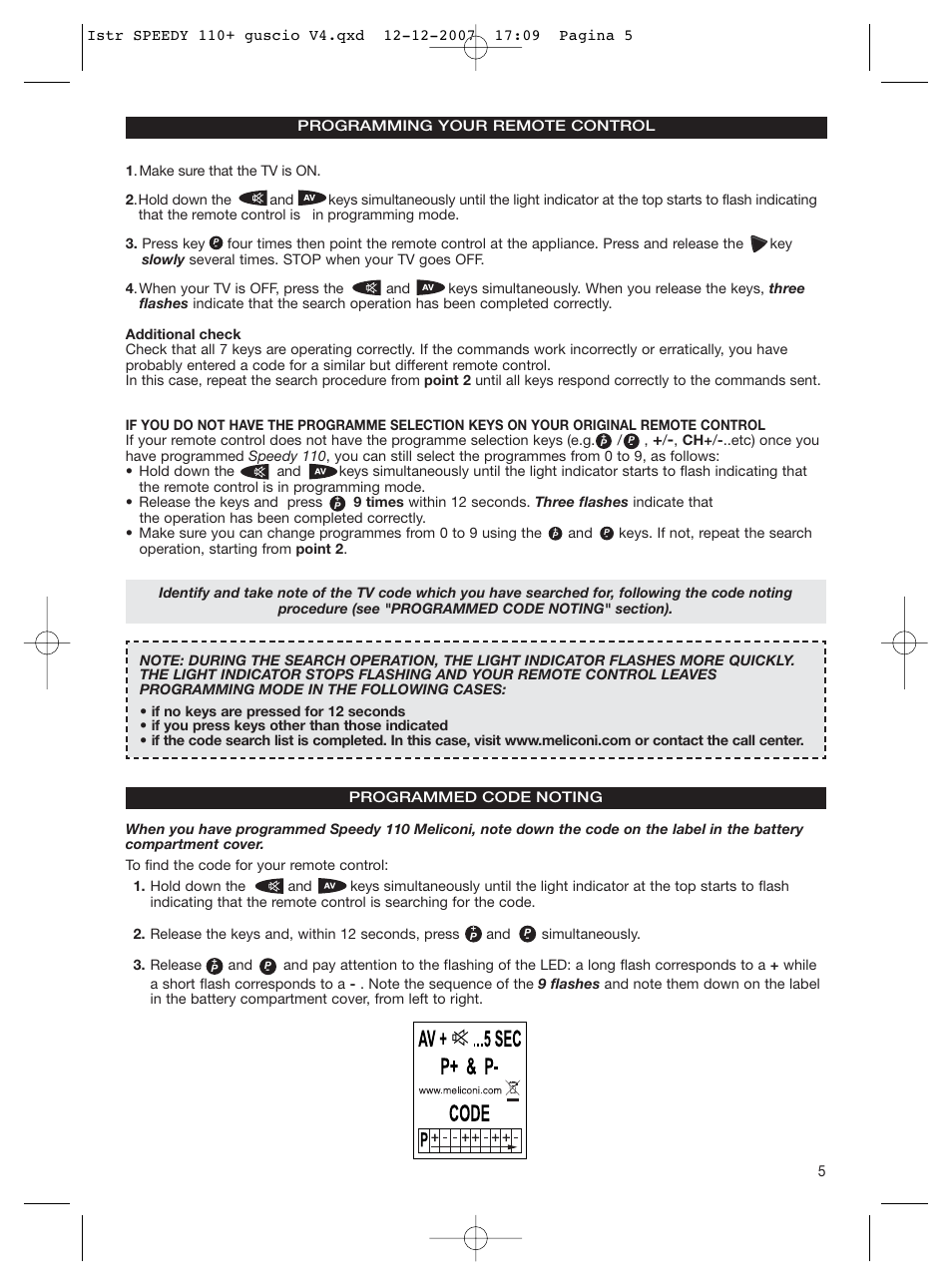 Meliconi Speedy 110 User Manual | Page 2 / 3