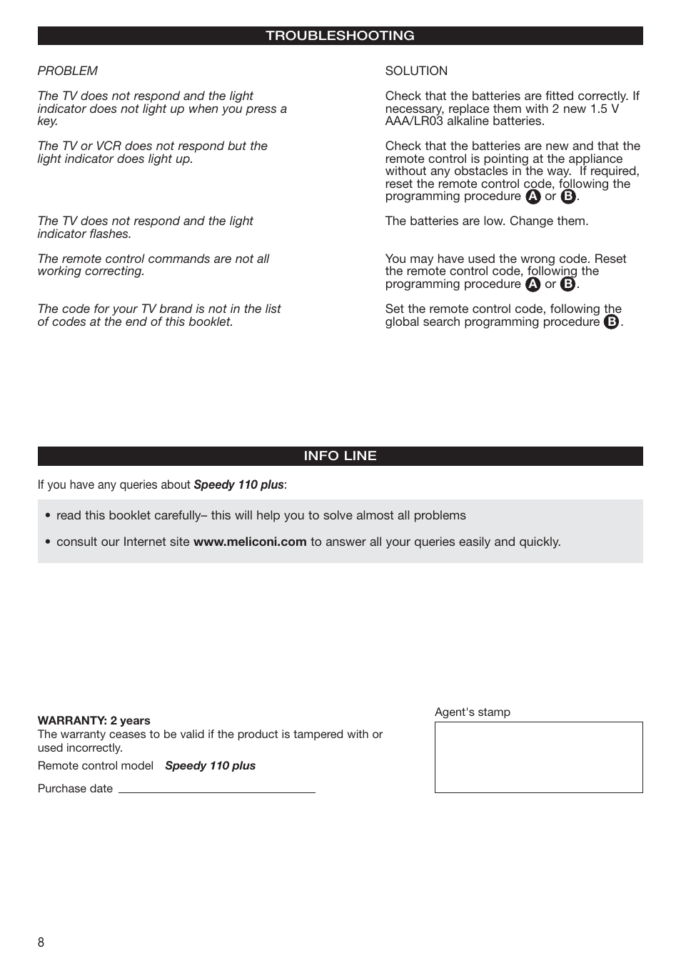Meliconi Speedy 110 Plus User Manual | Page 4 / 4