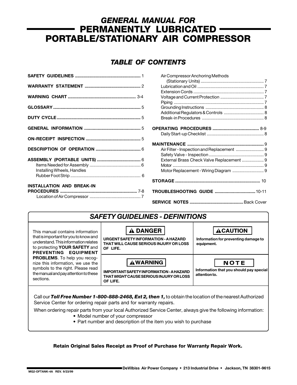 DeVillbiss Air Power Company 38301-9615 User Manual | 12 pages