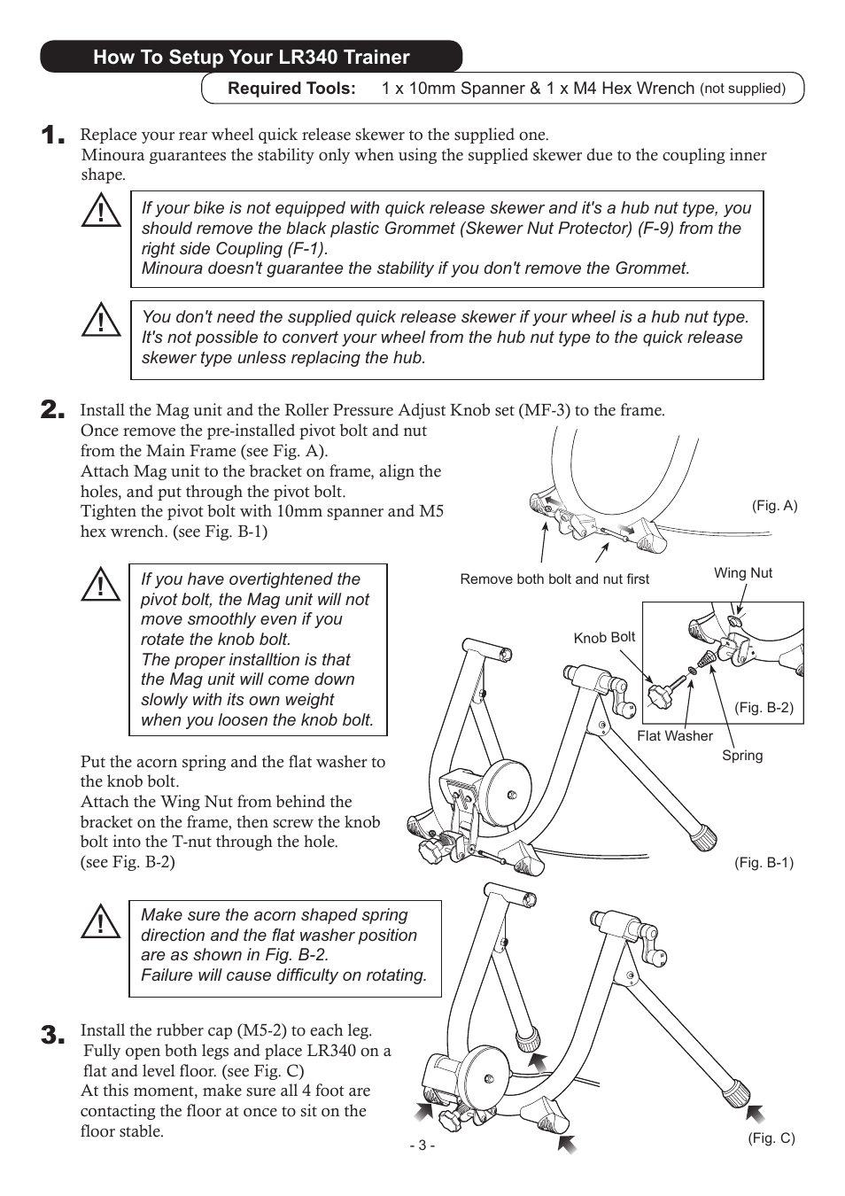 MINOURA LiveRide　LR340 User Manual | Page 3 / 8