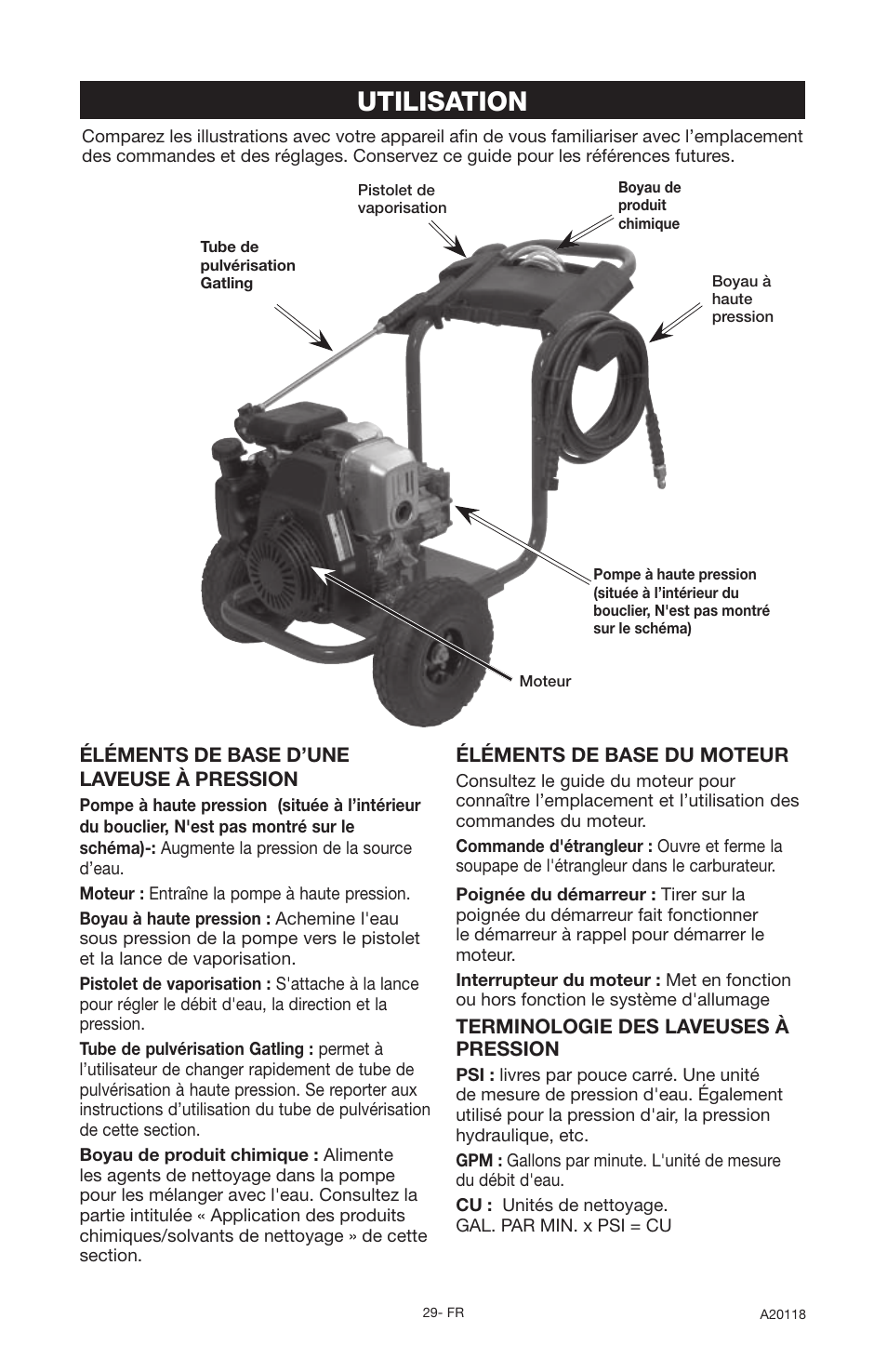 Utilisation | DeVillbiss Air Power Company Excell A20118 User Manual | Page 29 / 60