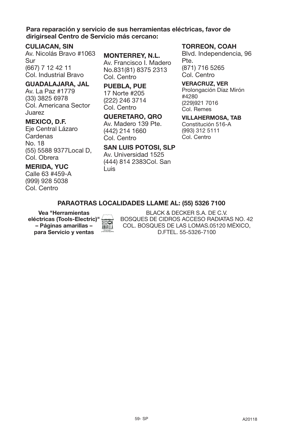 DeVillbiss Air Power Company Excell A20118 User Manual | Page 59 / 60