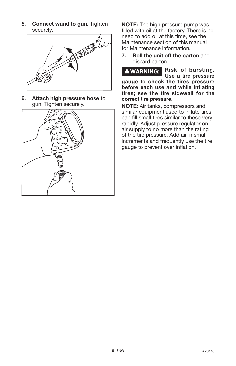 DeVillbiss Air Power Company Excell A20118 User Manual | Page 9 / 60